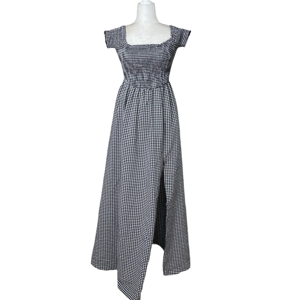 Lulus Patsy Black White Gingham Off-The-Shoulder … - image 4